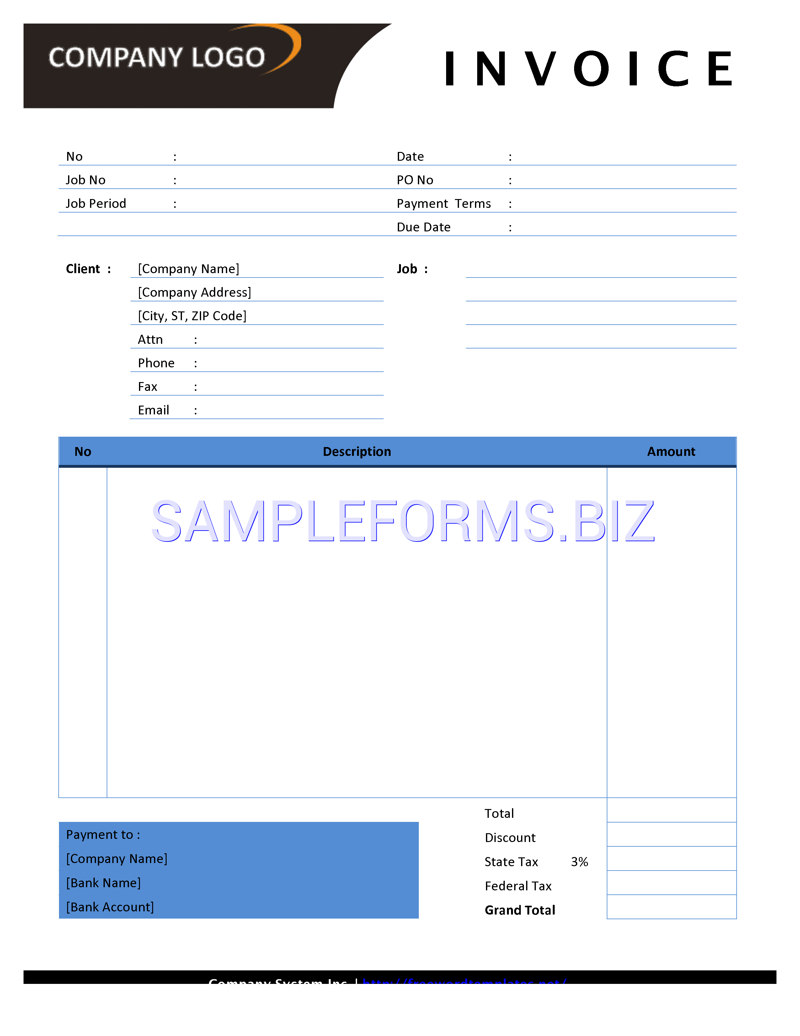 Preview free downloadable Graphic Design Invoice Template in PDF (page 1)